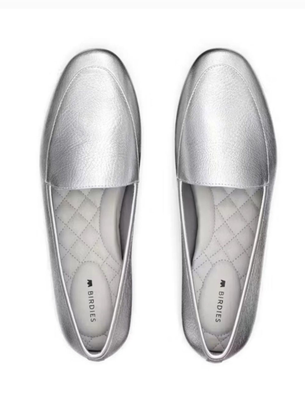 Birdies Vesper Silver Leather Loafers 10.5